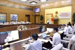 National Assembly Chairman Tran Thanh Man speaks at the working session. (Photo: VNA)
