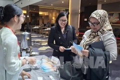 A Malaysian holidaymaker get information about Vietnam's destinations. (Photo: VNA)