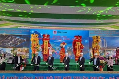 The ground-breaking ceremony of the new Thuan Phuoc Urban project with an investment of 11.5 trillion VND (460 million USD) in Da Nang. (Photo: VNA)