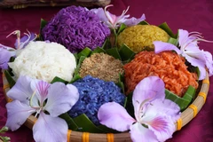 Five-coloured sticky rice encapsulates the essence of the land and skies of Muong Lo in Lao Cai province. (Photo: VNA)