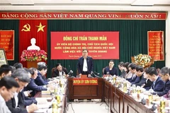 National Assembly Chairman Tran Thanh Man speaks at the working session with the Tuyen Quang provincial Party Committee’s Standing Board. (Photo: VNA)