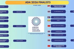 The list of entries qualifying for the 2026 ASEAN Digital Awards finals. (Photo of the organising board)