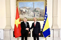 Ambassador Bui Le Thai (right) and Chairman of the Presidency of Bosnia and Herzegovina Željko Komšić. (Photo: VNA)