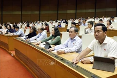 The resolution receives 407 votes in favour out of 423 deputies, equivalent to 85.15% of the total NA lawmakers. (Photo: VNA)