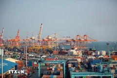An aerial view of Busan Port in the Republic of Korea. (Photo: XINHUA/VNA)