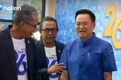 Thai Prime Minister Anutin Charnvirakul (R) at Nation TV’s 26th anniversary event on June 4, 2026. (Photo: nationthailand.com)