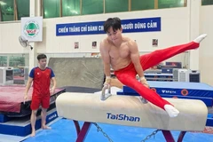 Nguyen Van Khanh Phong trains under the watchful eye of his coach. Vietnam is hoping to defend many titles in the 33rd SEA Games. (Photo: nhandan.vn)