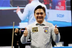 Tran Thanh Luc expresses his joy after defeating Tayfun Tasdemir in the final match. (Photo: Courtesy of Tran Thanh Luc)