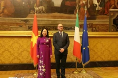 Vice State President Vo Thi Anh Xuan (L) meets with President of the Italian Chamber of Deputies Lorenzo Fontana (Photo: VNA)
