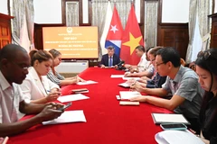 The Vietnamese Embassy in Cuba holds a press briefing on January 8 to inform local media outlets about the 14th National Party Congress, scheduled to take place from January 19 to 25. (Photo: VNA)