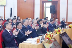 Party General Secretary To Lam, incumbent and former Party and State leaders attend the Party Congress of the Party Central Committee's Office in Hanoi on August 7. (Photo: VNA)