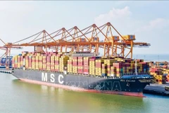 MSC KALINA container ship docks in Lach Huyen port, Hai Phong city (Photo: VNA)