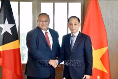 Acting Minister of Foreign Affairs Le Hoai Trung (right) meets with Timor-Leste’s Minister of Foreign Affairs and Cooperation Bendito dos Santos Freitas on September 16, 2025. (Photo: VNA)