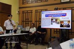 Ngo Van Tai, Vice President of the Vietnamese Students’ Association in Thailand, speaks at the second gathering of Vietnamese intellectuals in Thailand. (Photo: VNA)