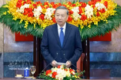 General Secretary of the Communist Party of Vietnam Central Committee and President of Vietnam To Lam speaks at the meeting with heads of delegations, international experts, scholars and representatives of international organisations attending the ASEAN Future Forum 2026 in Hanoi on June 9, 2026. (Photo: VNA)
