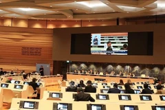 An overview of the second working day at the session for defending reports on the implementation of the UN Convention on the Rights of Persons with Disabilities. (Photo: VNA)