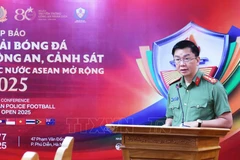 Colonel Pham Kim Dinh, Director of the Department of Political Work at the Ministry of Public Security, speaks at a press conference to announce the tournament on July 2. (Photo: VNA)