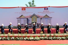 The ground-breaking ceremony for the security command centre of the Lao Ministry of Public Security in Vientiane on December 2. (Photo: cand.com.vn)