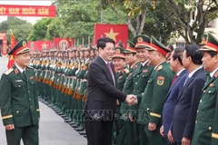 State President Luong Cuong visits Military Region 3 on October 28 to attend a ceremony marking the 80th traditional day of the armed forces of the military region. (Photo: VNA)
