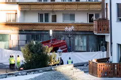 Police cordon off the scene of the fire. (Source: EPA)
