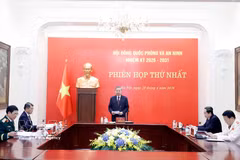 Party General Secretary and State President To Lam, Chairman of the Council for National Defence and Security in the 2026–2031 tenure, addresses the first meeting of the council in Hanoi on April 28. (Photo: VNA)