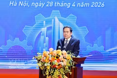 National Assembly Chairman Tran Thanh Man addresses the ceremony marking the 140th anniversary of International Workers' Day in Hanoi on April 28. (Photo: VNA)