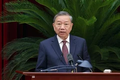 Party General Secretary To Lam speaks at the closing ceremony of the 12th plenum of the 13th Party Central Committee in Hanoi on July 19. (Photo: VNA)