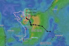 The projected path of Storm No. 1 (Maysak) as of 2:00 pm on July 4. (Photo published by VNA)