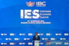 Head of the National Economic Council (DEN), Luhut Binsar Pandjaitan, delivers his remarks at the Indonesia Economic Summit (IES) 2025 in Jakarta. (Photo: Antara)