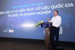 Major General Nguyen Ngoc Cuong, Director of the National Data Centre and Vice Chairman of the National Data Association, speaks at the event. (Photo: VietnamPlus)