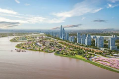 A perspective view of the Red River Landscape Boulevard project in Hanoi (Photo: VNA)