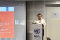 Deputy Director General of the Ministry of Agriculture and Environment’s Environmental Department Nguyen Hung Thinh delivers a speech at the event in Hanoi on June 16. (Photo courtesy of the Norwegian Embassy in Hanoi)