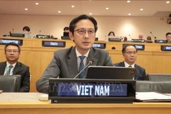 Ambassador Do Hung Viet, Permanent Representative of Vietnam to the UN addresses the SPLOS 35 plenary (Photo: VNA)