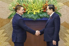 NA Chairman Tran Thanh Man receives Vladimir Vladimirovich Yakushev, Secretary of the General Council of the United Russia Party (URP) and First Deputy Speaker of the Federation Council of the Russian Federal Assembly, in Hanoi on September 2, 2025. (Photo: VNA)