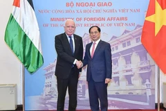 Deputy Prime Minister and Minister of Foreign Affairs Bui Thanh Son (right) receives Special Envoy of the President and Advisor for International Affairs of Palestine Riad Malki in Hanoi on December 25. (Photo: VNA)