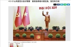 Kyodo News reports on the 14th National Congress of the Communist Party of Vietnam. (Photo: Screenshot)