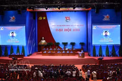 A view of the first working session of the 13th National Congress of the Ho Chi Minh Communist Youth Union for the 2026–2031 term held at the National Convention Centre in Hanoi on June 24, 2026. (Photo: VNA)