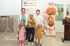 The paediatric patients on the day of their discharge. (Photo published by VNA)
