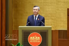 Minister of Finance Ngo Van Tuan presents the Government’s proposal. (Photo: VNA)
