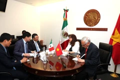 At the meeting between Vietnamese Ambassador to Mexico Nguyen Van Hai and Yeidckol Polevnsky Gurwitz, chair of the Asia-Pacific Foreign Relations Committee of the Mexican Senate. (Photo: VNA)