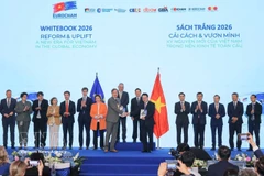 Deputy Prime Minister Ho Duc Phoc and European Union Commissioner for International Partnerships Jozef Síkela witness the launch of the WhiteBook 2026 on March 24 (Photo: VNA)