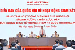 National Assembly Chairman Tran Thanh Man (standing) chairs the legislature's forum on supervision in Hanoi on July 30, 2026. (Photo: VNA)