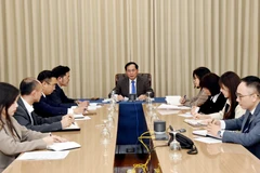 Vietnamese Deputy Prime Minister and Minister of Foreign Bui Thanh Son (centre) holds phone talks with Minister of Foreign Affairs of the Republic of Korea Cho Tae-yul on March 18. (Photo: VNA)