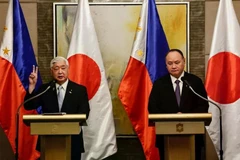 Japanese Defence Minister Gen Nakatani (left) and Philippine Secretary of National Defence Gilberto Teodoro. (Photo: EPA-EFE)