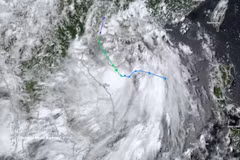 The storm's path as of 13:00 on July 3 (Source: National Centre for Hydro-Meteorological Forecasting)