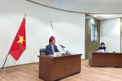 Japanese Ambassador to Vietnam Ito Naoki talks with the local media. (Photo: VietnamPlus)