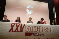 General Secretary of the Communist Party of Switzerland Massimiliano Ay (centre) at the Party's 25th Congress. (Source: VNA)