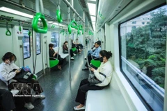 Urban train has become a favourable travel solution for Hanoi's residents. (Photo: VNA)
