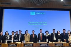 The Vietnamese delegation attends the 224th session of the UNESCO Executive Board. (Photo: VNA)