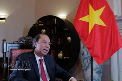 Vietnamese Ambassador to the US Nguyen Quoc Dung grants an interview to the Vietnam News Agency. (Photo: VNA)